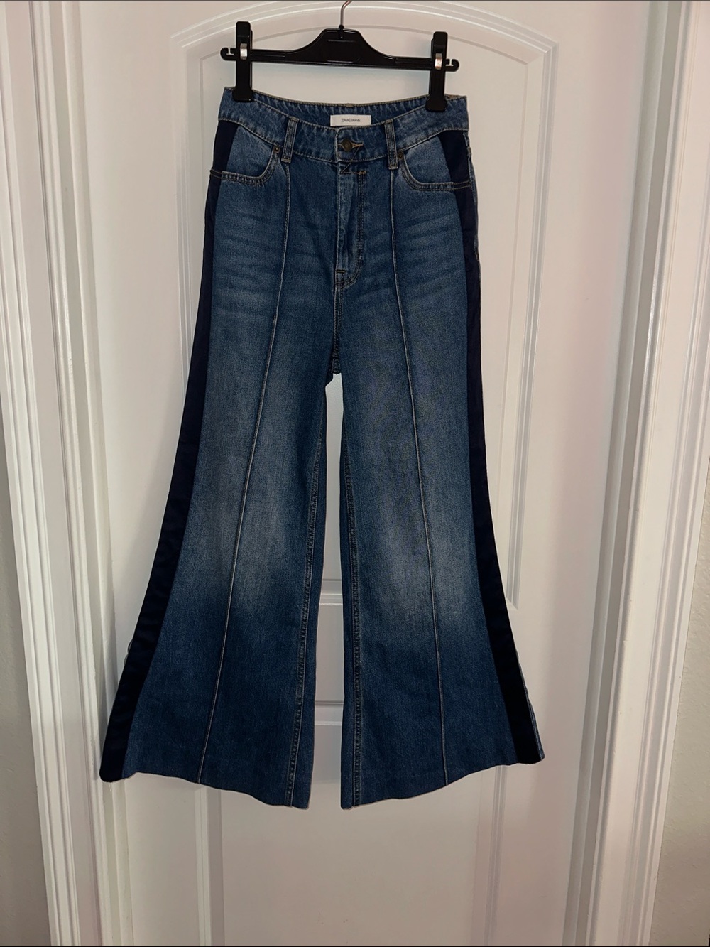 Zimmermann “Rhythmic” super flare 70s style jeans w contrast side piping 28 - Picture 4 of 12